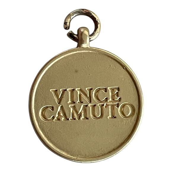 Vince Camuto Gold-Tone Logo Crest Charm Pendant Designer Medallion Emblem Crest - Picture 2 of 7